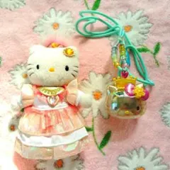 ハローキティ　ぬいぐるみマスコット　光るネックレス　サンリオピューロランド