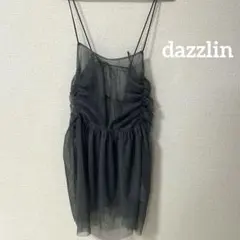【新品未使用】dazzlin チュールキャミトップス ビスチェ チャコールグレーのサムネイル