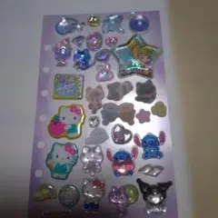 ボンボンドロップシール ふわふわドロップ スティッチ 猫 キティちゃん