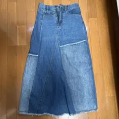 ぼ*ん様 デニムパッチワークスカート Mサイズ