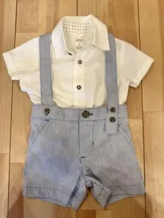carter's 70cm半袖シャツ＆ブルーストライプパンツセット　セレモニー