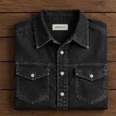 HERITAGE デニムシャツ 長袖 ブラック