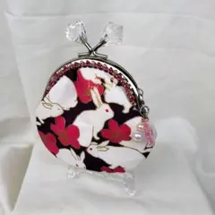 ⭐︎ モモイロインコ 小さめがま口 ⭐︎ ハンドメイド チャーム付き