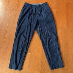 ユニクロ コットンテーパードアンクルパンツ インディゴ