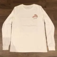 SATURDAYS NYC : ホワイト 長袖Tシャツ　銀杏プリント　サイズS