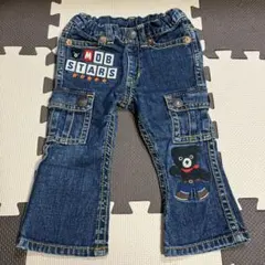DOUBLE.B クマ刺繍デニムカーゴパンツ 95cm