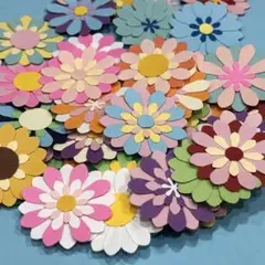 クラフトパンチ お花（カラフル）80枚【アルバム素材、パーツ】