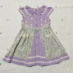 スーリー　souris フラワーガーデン　ラベンダー　ワンピース　110cm