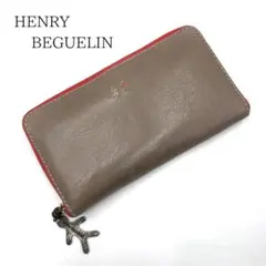HENRY BEGUELIN 長財布■エンリーベグリン/財布/オミノ/刺繍 HENRY BEGUELIN - 【艶黒本革極上品】エンリーベグリン イタリア製