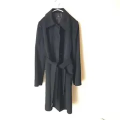 【期間限定！値下げ】美品カシミア100%黒のチェスターコート ベルト付きМ