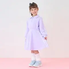 ⭐️極美品⭐️メゾピアノ　ハーフZIP　ラインワンピース 120
