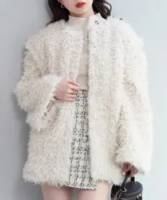 Chico 2way 袖取り外しノーカラーファーコート