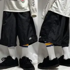 00s NIKE シェル スイムショーツ バギーパンツ メッシュ 刺繍 極太