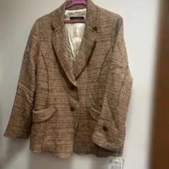 ジオン商事　ブラウン ツイード テーラードジャケット