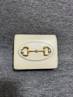 グッチ ホースビット 1955 二つ折り財布 ベージュ 621891 レディース