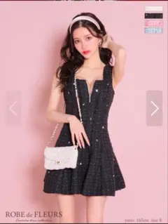 大人気完売ROBE de FLEURS ツイードミニドレス M