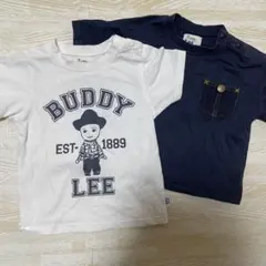 Buddy Lee Tシャツ 90cm 80cm 2枚セット ネイビー ホワイト