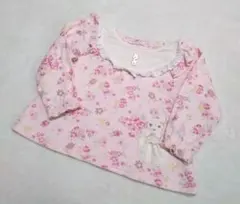 クーラクール花柄ピンク長袖トップス 90