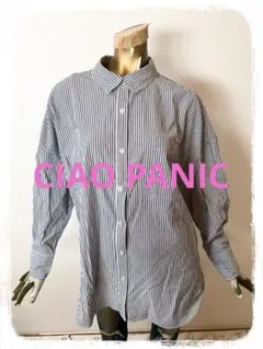 ☘️T21044☘️CIAO PANIC ストライプシャツ ビッグシャツ オーバー