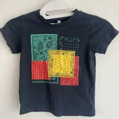 キッズTシャツ　100cm バンダナ柄　紺のサムネイル
