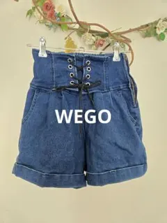 WEGO 　デニムブルー ハイウエストショートパンツ 150 160