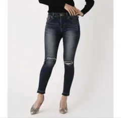 AZUL BY MOUSSY REPAIR DENIM SKINNY(XXS)