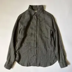 UNIQLO リネンシャツ 麻100% 長袖 カーキ レディース XSのサムネイル