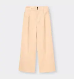 未使用☆GU ライトデニム ワイドパンツ XS ウエスト57 ライトオレンジ