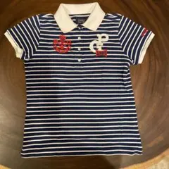 PEARLY GATES ネイビー ストライプ ポロシャツ　サイズ0