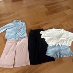 110 デニムシャツ・パンツ・Tシャツセット