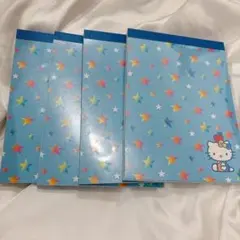 【未使用】ハローキティ　メモ帳 4冊セット 星柄 未使用】ハローキティ メモ帳 4冊セット 星柄 - メルカリ