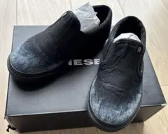 DIESEL ディーゼル キッズ シューズ スリッポン ブラック 18センチ