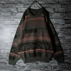 未使用品☆シロップシャーウールニット セーター くすみカラー ボーダーデザイン