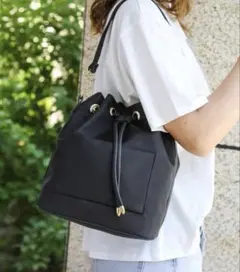 2WAY ナイロン　大容量　春　巾着　ショルダー　ハンドバッグ　トート