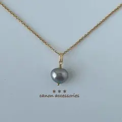 14kgfネックレスチャーム / 淡水パール バロック シルバー