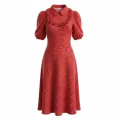 ★新品★可愛い赤いハート柄半袖ワンピースM