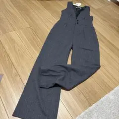 新品　タグ付き　トランテアン　オールインワン　ウール　ストライプ