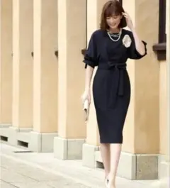 【美品】ルイルエブティック ワンピース ウエストリボン ママスーツ