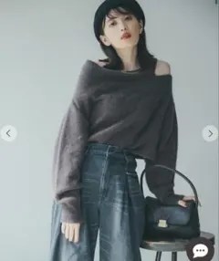 cocodeal ココディール フォックスオフショルニット