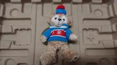 ダッフィーぬいぐるみバッジ(クリスマスVer.)