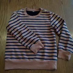 茶色とネイビーのストライプ トレーナー 120