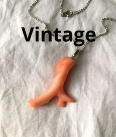 ビンテージ　枝珊瑚　シルバー　ネックレス　桃珊瑚　本珊瑚　サンゴ