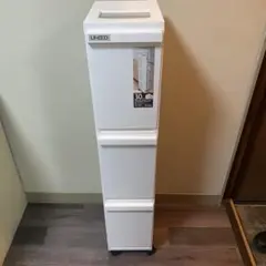 【美品】新輝合成 トンボ ユニードスリムペール3段 30L ホワイトキャスター付