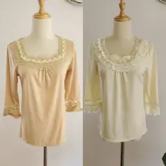 2点セット axes femme トップスカットソーＴシャツ レース