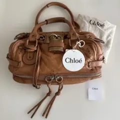 (美品) Chloé クロエPaddington パディントン　キャメル色 Chloe パディントン ミニ ハンドバッグ ブラウン マットゴールド