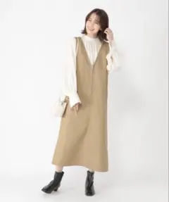 【ONKUL掲載商品】フロントジップジャンパースカートCLIP denim