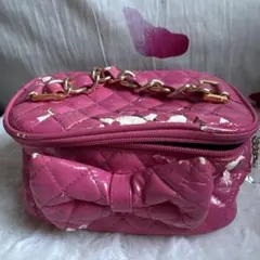 キルティングピンクポーチ