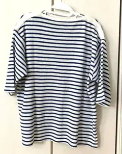 新品フェリシモボーダー柄 ワッフル生地 半袖Tシャツのサムネイル