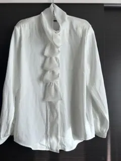 【新品未使用】FEDERICO フリル付き長袖シャツ 9R ホワイト
