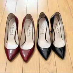 ダイアナ　ハイヒールパンプス　黒、ワインレッド　21.5